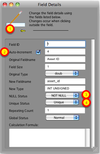 FmPro Migrator Field Details