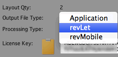 Output File Type Menu