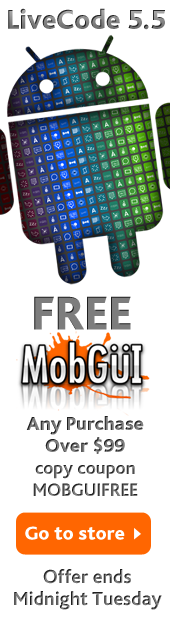 Get MobGUI free with a LiveCode purchase