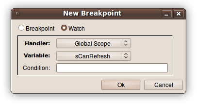 Watch breakpoint